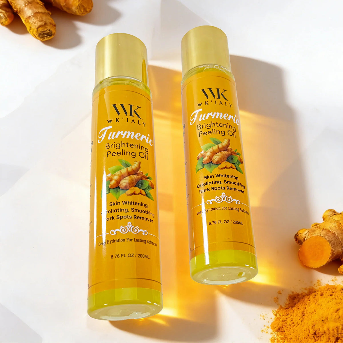 WK JALY Yellow Peeling Oil For All Skin Tone, With Natural Turmeric, Lightening, Improve Rough Skin, Clean, Smooth, 200ml