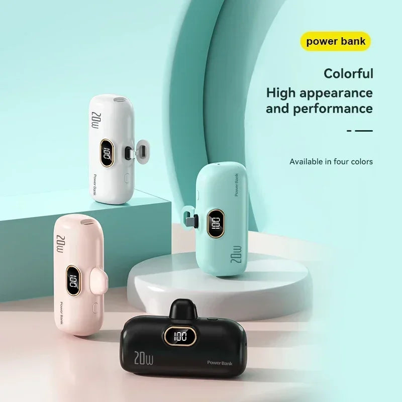 New 50000mAh Mini Power Bank Fast Charging Portable Charger External Spare Battery for IPhone Xiaomi Huawei Capsule Powerbank