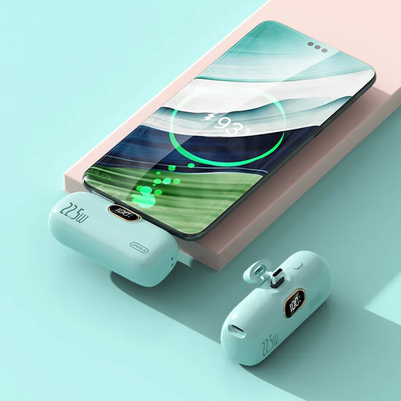 10000mAh Portable Mini Power Bank Capsule Mobile Powerbank PD20W Fast Charger External Battery For Type-c Iphone