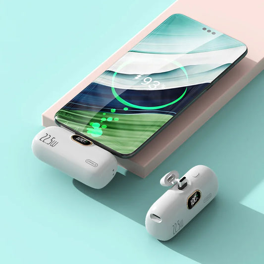10000mAh Portable Mini Power Bank Capsule Mobile Powerbank PD20W Fast Charger External Battery For Type-c Iphone