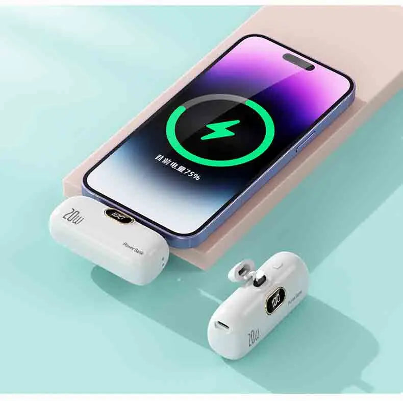 10000mAh Portable Mini Power Bank Capsule Mobile Powerbank PD20W Fast Charger External Battery For Type-c Iphone