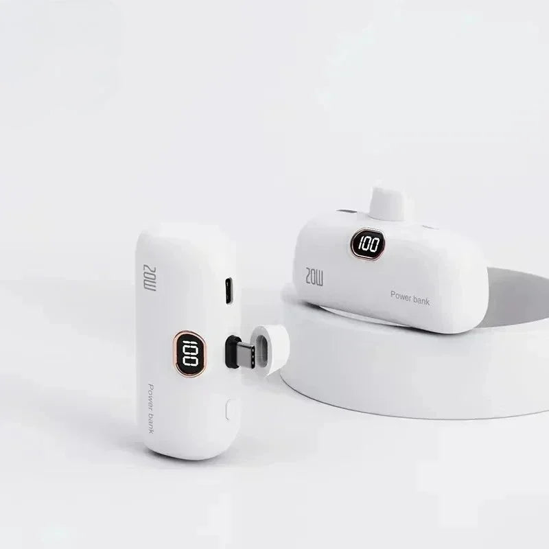 New 50000mAh Mini Power Bank Fast Charging Portable Charger External Spare Battery for IPhone Xiaomi Huawei Capsule Powerbank