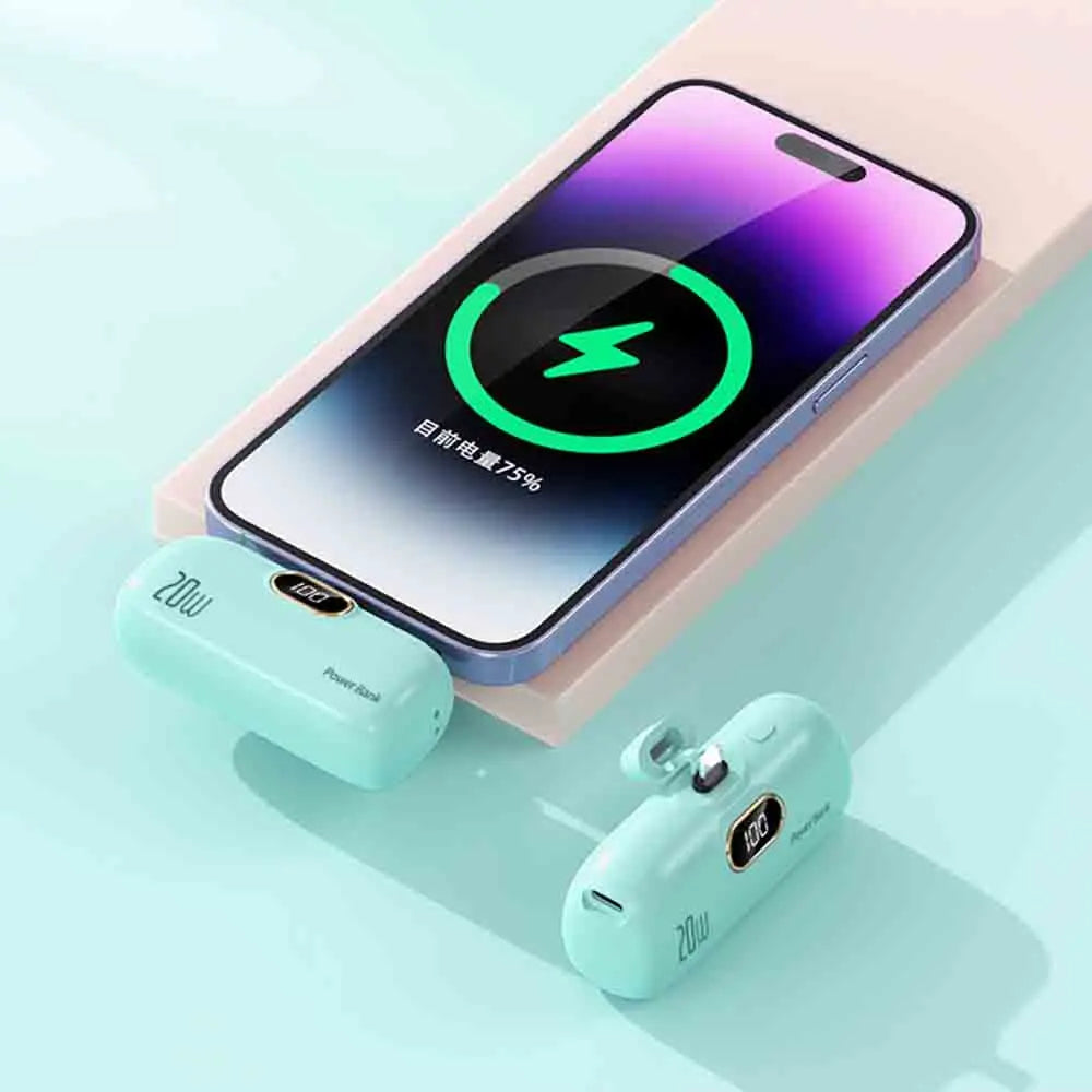 10000mAh Portable Mini Power Bank Capsule Mobile Powerbank PD20W Fast Charger External Battery For Type-c Iphone