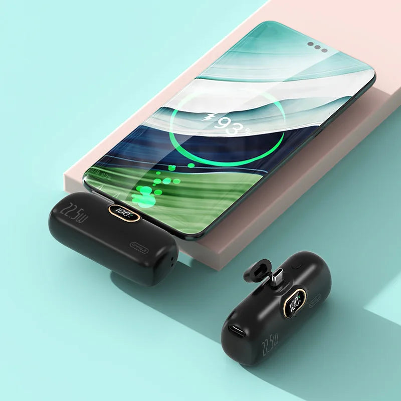 10000mAh Portable Mini Power Bank Capsule Mobile Powerbank PD20W Fast Charger External Battery For Type-c Iphone