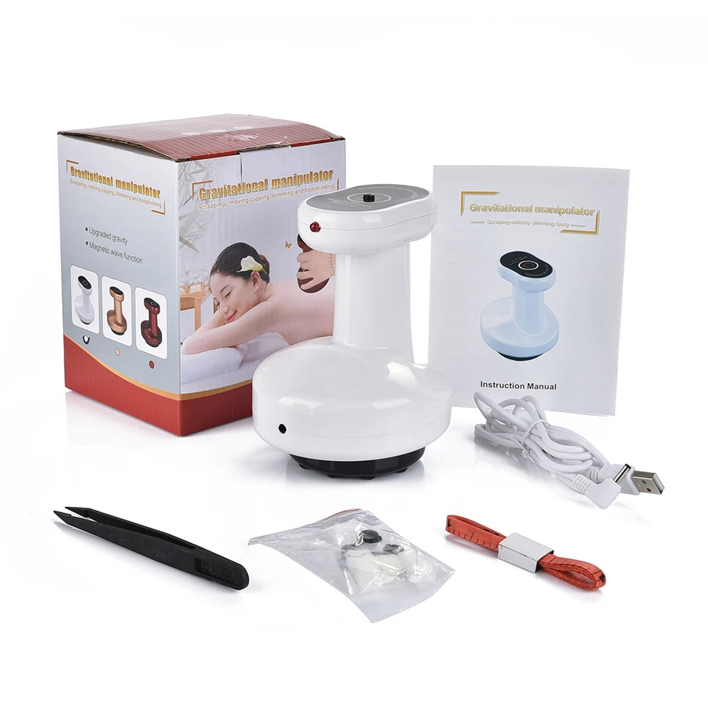 Electric Cupping Massage Guasha Scraping EMS Body Massager Vacuum Cans Suction Cup IR Heating Anti-Cellulite Fat Burner Slimming